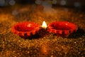 Picture of beautiful Diwali festival clay diya