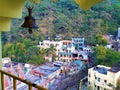 A Beautiful view of temple & some Houses in the valley