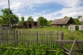 Picture of beautiful village house with garden. Azerbaijan village in summer time Royalty Free Stock Photo