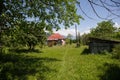 Picture of beautiful village house with garden. Azerbaijan village in summer time Royalty Free Stock Photo