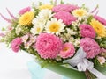 Picture of a beautifully arranged bouquet of colorful flowers