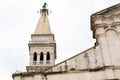 Picture of the bell tower of the Church of St. Euphemia also known as Basilica of St. Euphemia in the old town of Rovinj, Royalty Free Stock Photo