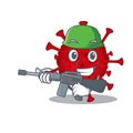 A picture of betacoronavirus as an Army with machine gun Royalty Free Stock Photo