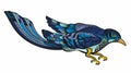 Picture of a bird in color. Decorative bird