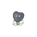 A picture of black love balloon showing afraid look face