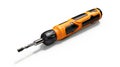 a picture of a black and orange screw driver on a white background Royalty Free Stock Photo