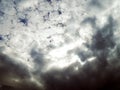 Picture of the blue sky with gory clouds Royalty Free Stock Photo