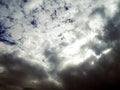 Picture of the blue sky with gory clouds Royalty Free Stock Photo