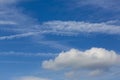 Picture of a blue summer sky with some white clouds Royalty Free Stock Photo