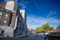 Panorama of car traffic in Boulevard d\'Avroy , a street of the city center of Liege, with