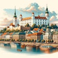 Picture with Bratislava castle Royalty Free Stock Photo