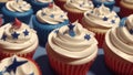 A Picture Of A Breathtakingly Daring Display Of Patriotic Cupcakes