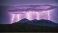 A Picture Of A Breathtakingly Gorgeous View Of A Mountain With A Lightning Storm AI Generative