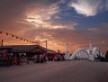 Picture of bridge Ratchadapisek Evening of 13 May 2018 after Songkan Festival in Lampang Province, Thailand.