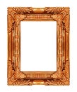 Picture brown frame isolated on white background, clipping path