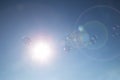 Bubbles floating in a blue sky in the summer Royalty Free Stock Photo