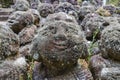 Buddhist rakan stone statues at the Otagi Nenbutsu-ji temple in Arashiyama, Kyoto, Japan Royalty Free Stock Photo