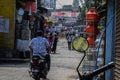 Picture of busy market area in Indian small town