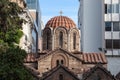 Panaghia Kapnikarea church on Ermou Street in Athens, Greece. It is one of the most iconic landmarks of the Greek Orthodox Church Royalty Free Stock Photo