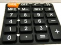 A picture of calculater keypad on white background ,