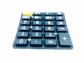 A picture of calculater keypad on white background ,