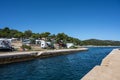 The canal separating Cres and Losinj islands. Osor, Cres island, the Adriatic Sea, Croatia Royalty Free Stock Photo