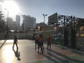 Hong Kong Teenagers Playing Basketball