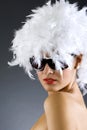 Picture of carnival woman over white background Royalty Free Stock Photo