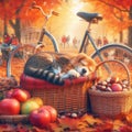 Autumn hug , AI generated Illustration Royalty Free Stock Photo