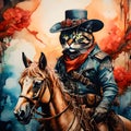 Picture a cat, dressed in a cowboy outfit, riding his horse to the infamous OK Corral. The cat is a skilled gunslinger,