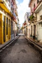 Street in Center Havana, Cuba. Cuban Neighborhood.