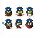 A picture of cheerful chocolate sugar candy postman cartoon design concept