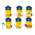 A picture of cheerful yellow chalk postman cartoon design concept