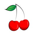 Picture of cherries on a white background