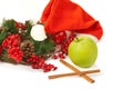 Picture of cinnamon, green apple, santa hat