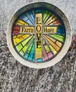 Faith, Hope and Love stained glass circular glass Royalty Free Stock Photo