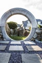 Circular stone sculpture in Narragansett, Rhode Island
