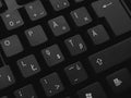 Computer black keyboard closeup