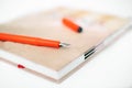 Picture of closed diary with pen Royalty Free Stock Photo