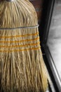 Closeup of the straws of a broom head