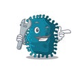 A picture of clostridium mechanic mascot design concept