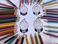 The Picture of Colored Pencils and Arts