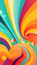 A picture of a colorful swirly background. Generative AI image.