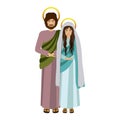 Picture colorful virgin mary and saint joseph