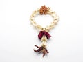 Picture Concept about Broken Heart, Dried Garland Flower on Whit