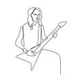 picture of a continuous line of rocker guitarist players Royalty Free Stock Photo