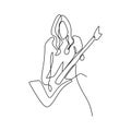 picture of a continuous line of rocker guitarist players Royalty Free Stock Photo