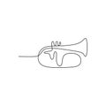 picture of a continuous line of trumpet musical instruments