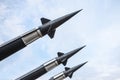 Ballistic missile warheads on a Russian rocket launcher in Belgrade, Serbia, during a sunny afternoon. Royalty Free Stock Photo