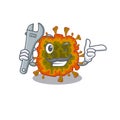 A picture of cool mechanic duvinacovirus cartoon character design